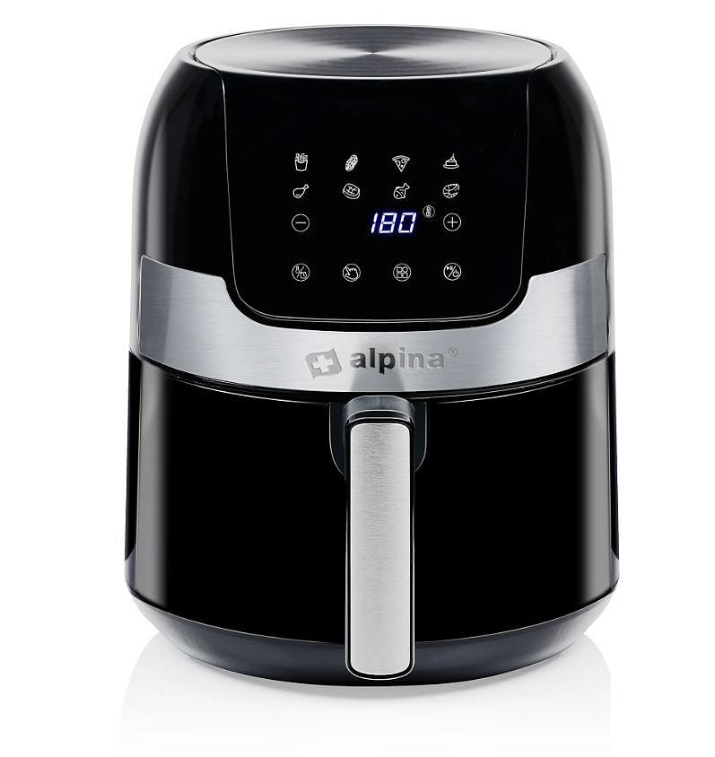 ALPINA Hei&szlig;luftfritteuse, 1400 Watt, 3,5 Liter, Scharz-Silber 