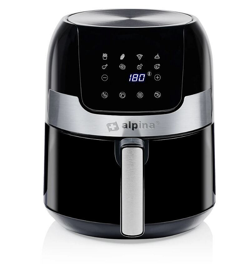 ALPINA Heißluftfritteuse, 1400 Watt, 3,5 Liter, Scharz-Silber