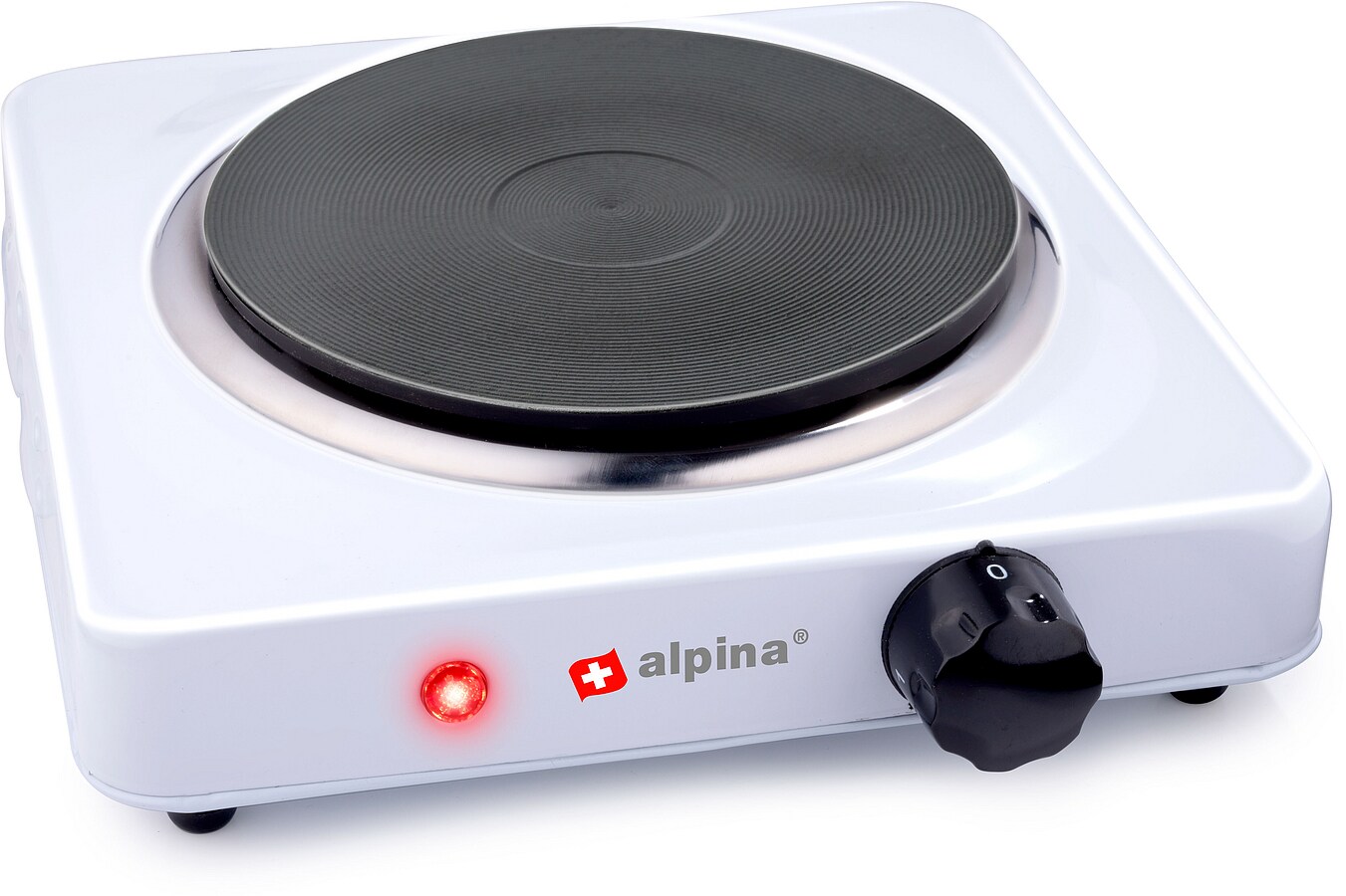 ALPINA Elektro-Kochplatte , 1000 Watt, Weiß