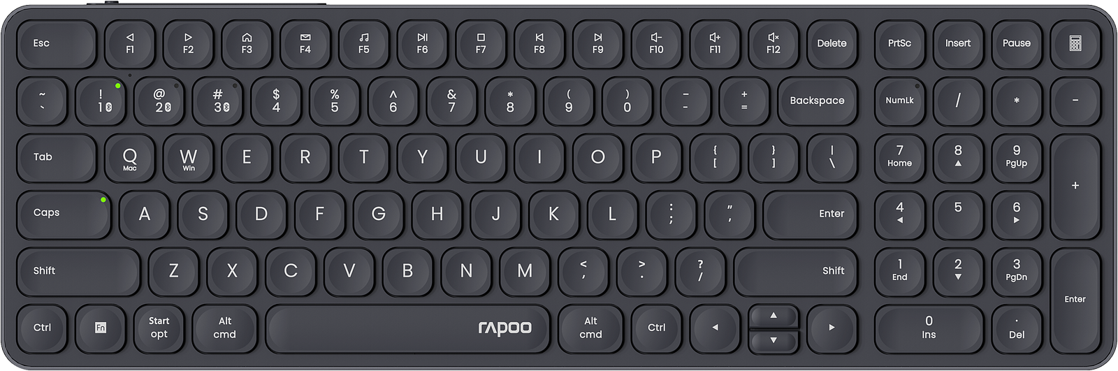 RAPOO E9710M.DE.DARK GREY Multi-Mode Wireless Keyboard 