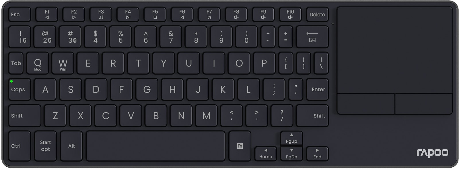 RAPOO E2810M Smart TV Multi-Media Wireless metal Keyboard black DE 
