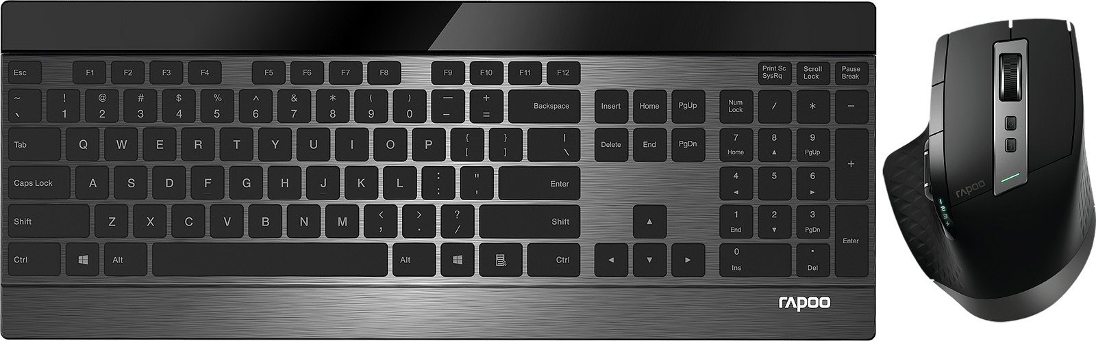 Rapoo 9900M sans fil, Bluetooth Kit souris + clavier allemand, QWERTZ noir