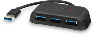 SPEEDLINK SNAPPY EVO USB Hub, 4-Port, USB 3.0, USB 3.1 Gen 1, USB 3.2 Gen 1 (5 Gbit-s), Passive, black 