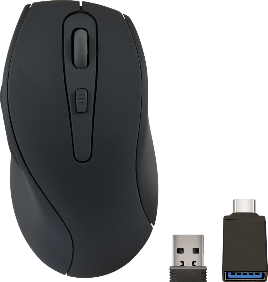 SPEEDLINK AXON Silent & Antibacterial Rechargeable Mouse - Wireless, USB-A/-C, rubber-black 