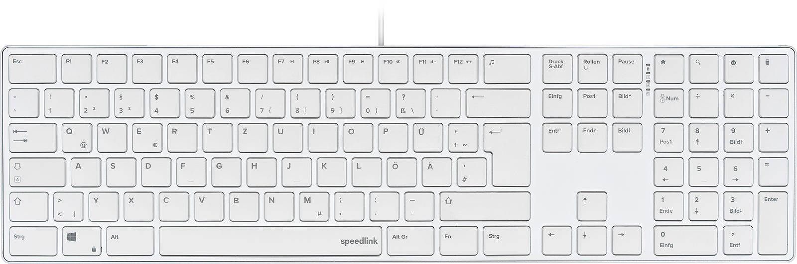 SPEEDLINK RIVA Slim Metal Scissor Keyboard, white - DE Layout 