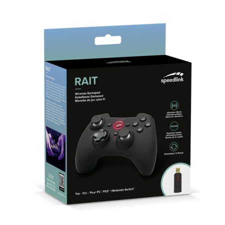SPEEDLINK RAIT Gamepad - Wireless - for PC/PS3/Switch/OLED, rubber-black  bei Marktkauf online bestellen