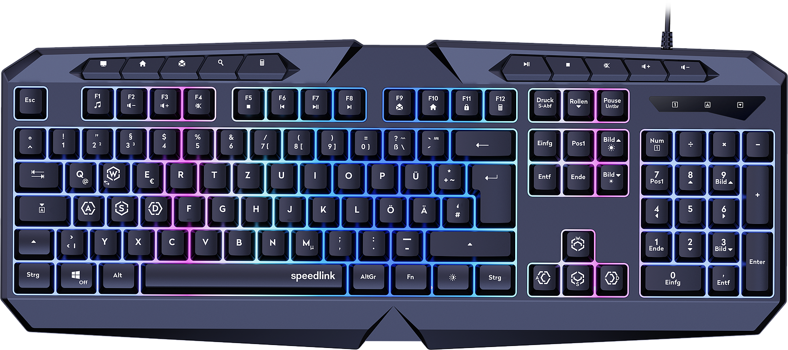 SPEEDLINK LUDICIUM RGB Rainbow Gaming Keyboard, black - DE Layout 