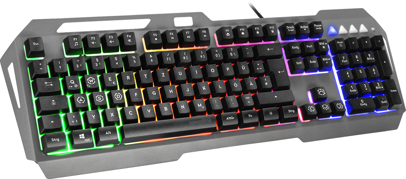SPEEDLINK LUNERA Metal RGB Rainbow Gaming Keyboard, black - DE layout 