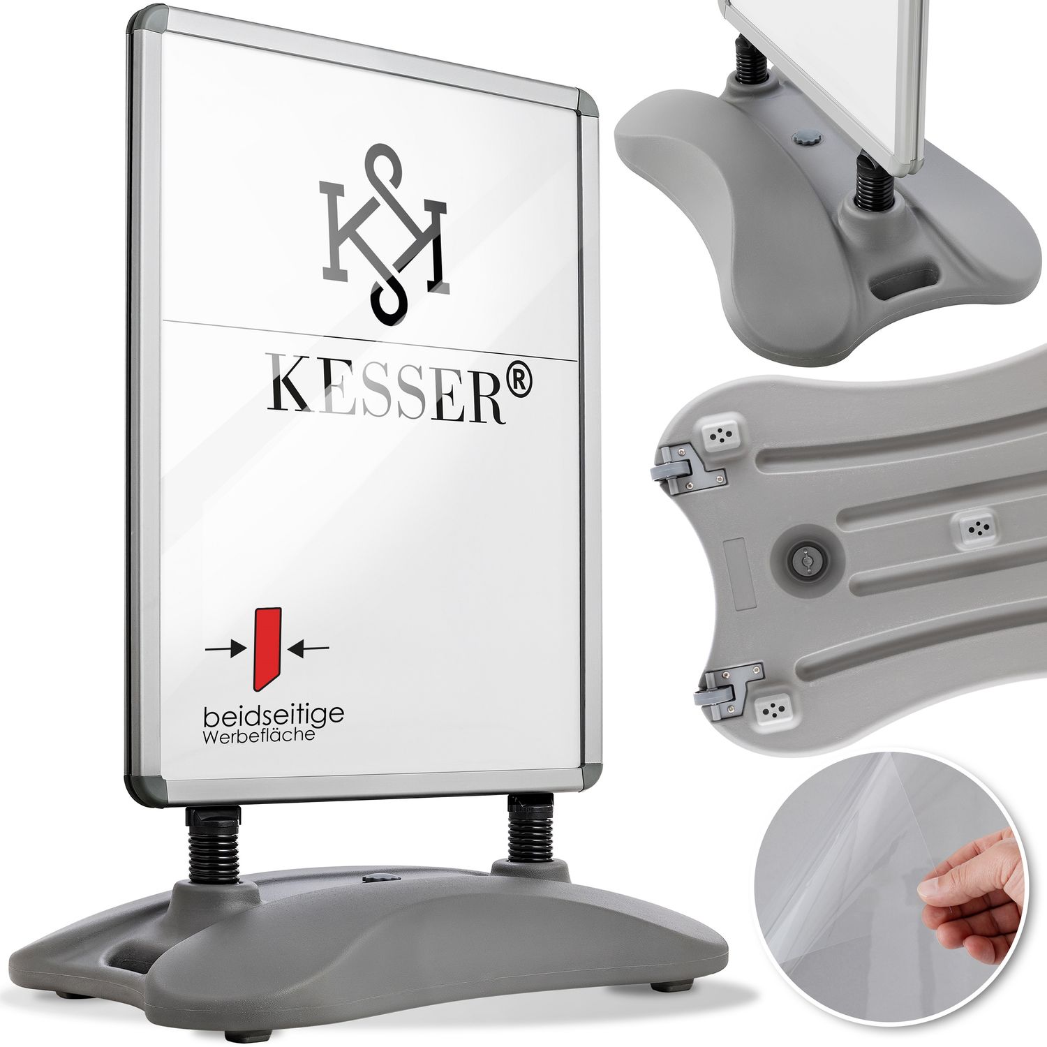 Kesser&reg; A1 Kundenstopper Plakatst&auml;nder Werbetafel Werbetr&auml;ger Gehwegaufsteller Standfu&szlig; 