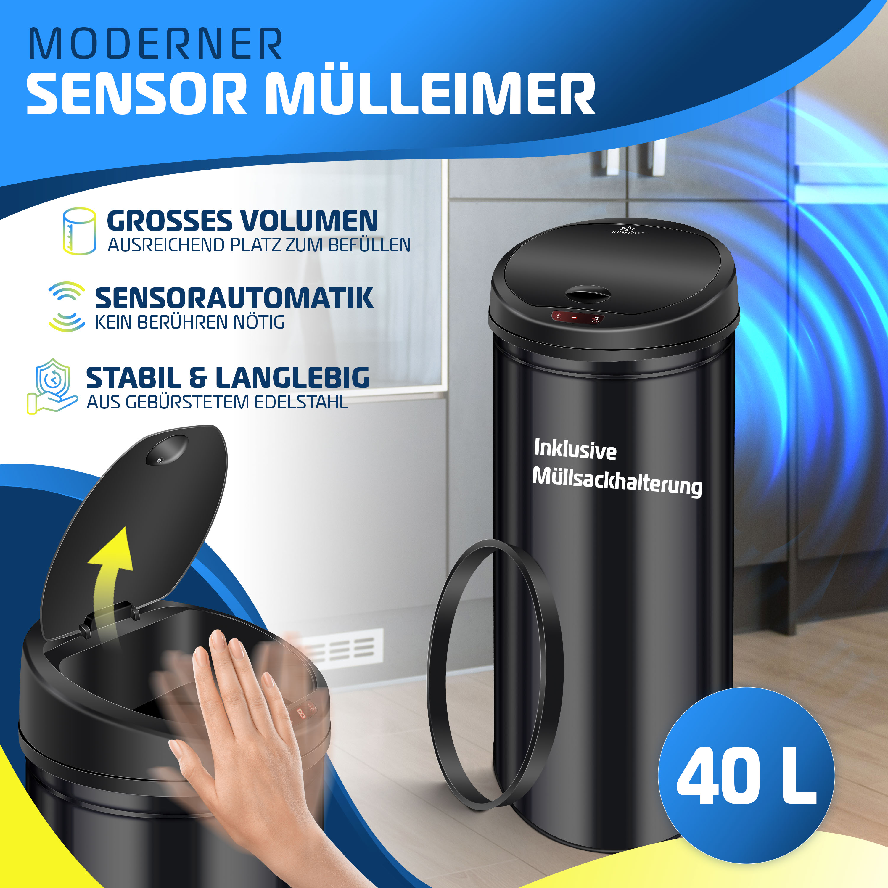 KESSER® Automatischer Mülleimer mit Sensor