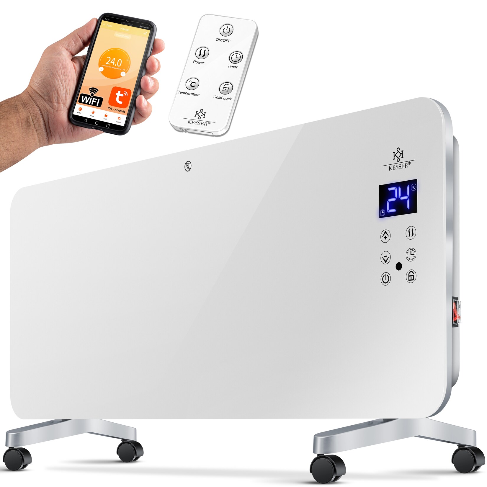 ® Elektro Glasheizung Konvektor Elektroheizung Heizung Heizkörper Touch Display