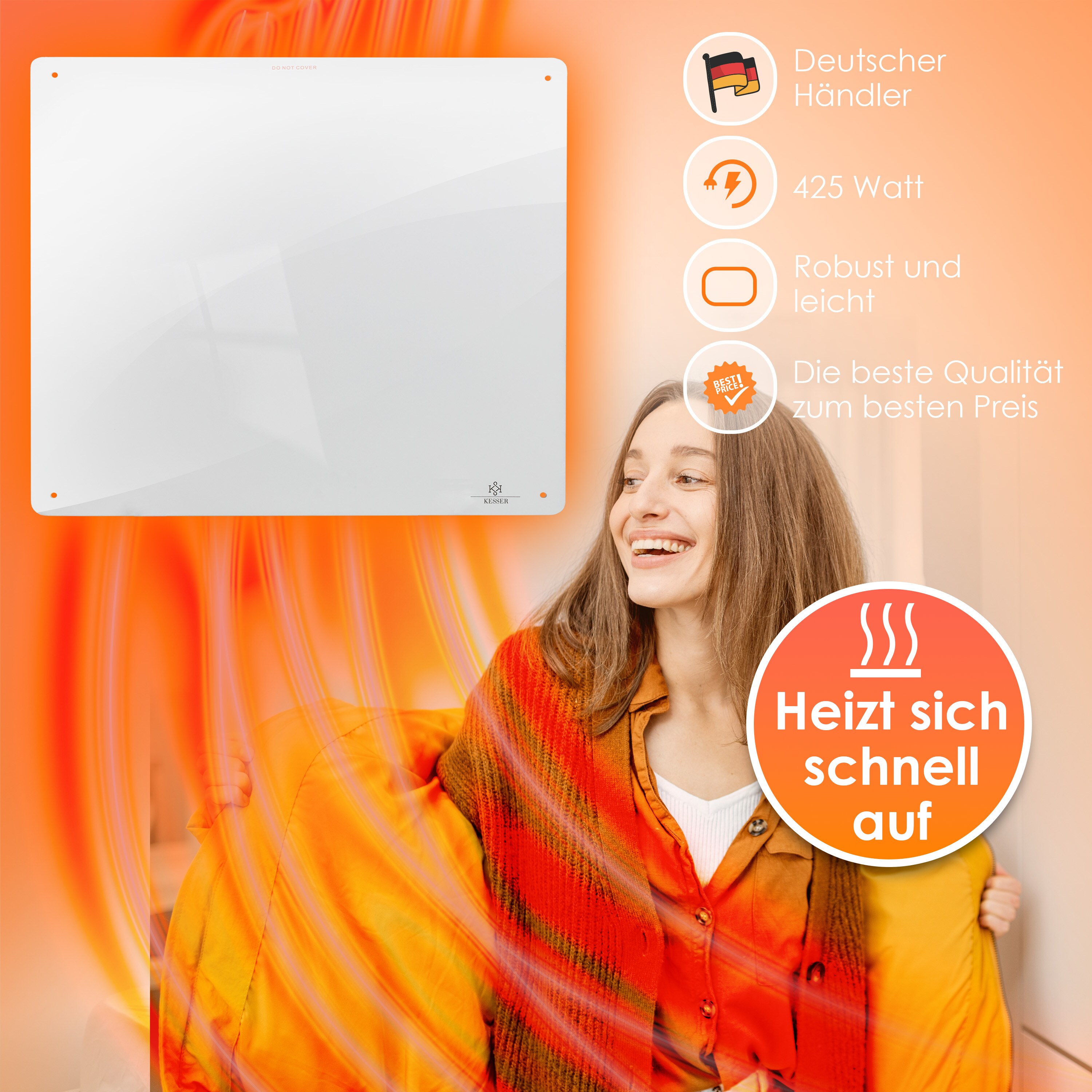 Cosori Heißluftfritteuse KESSER® Infrarotheizung 425 Watt Wandheizung ✓ Infrarot ✓ Heizung ✓ Heizkörper | Heizpaneel| Inkl.Standfüßen NEU Kesser Infrarotheizung Anleitung