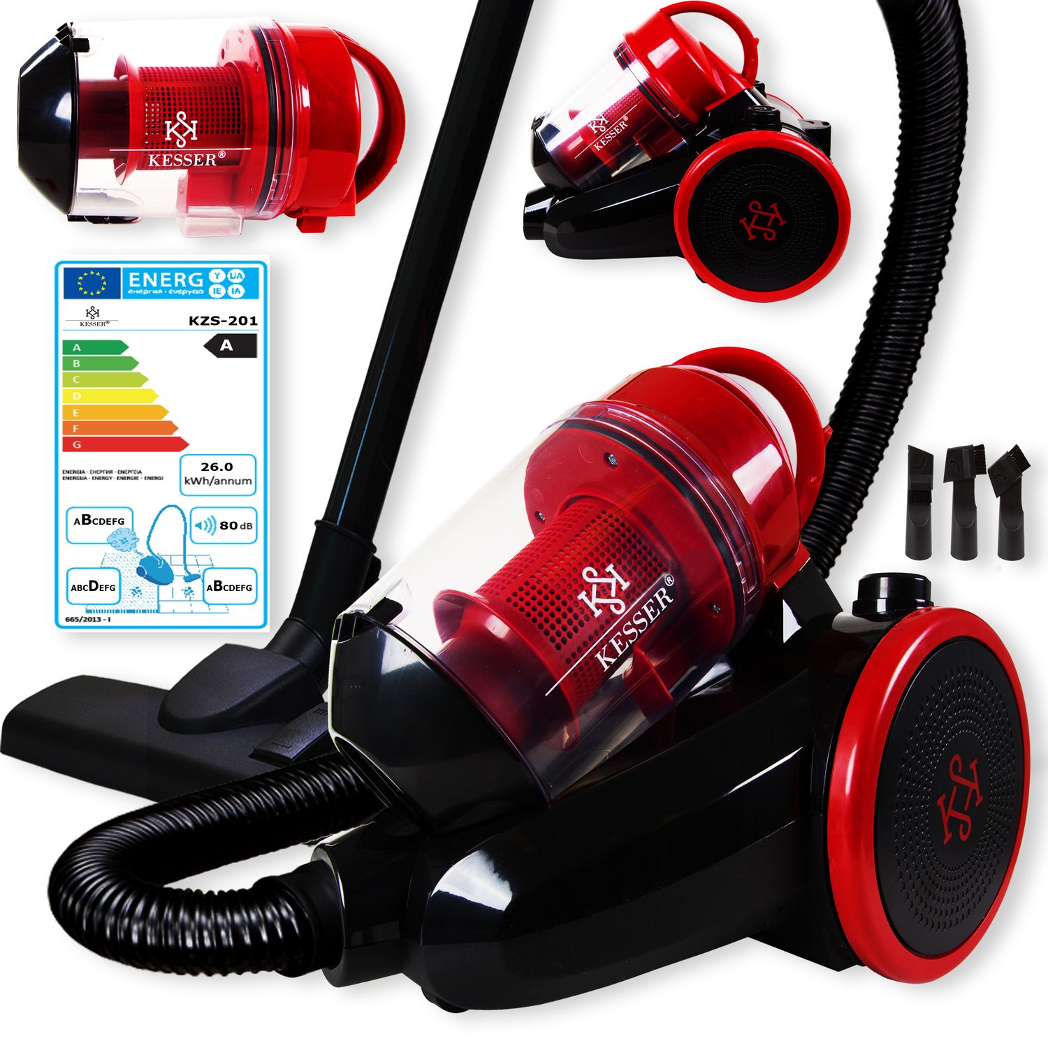 Kesser&reg; 700 Watt Staubsauger Bodenstaubsauger Beutellos Hepa Filter Zyklon EE A 