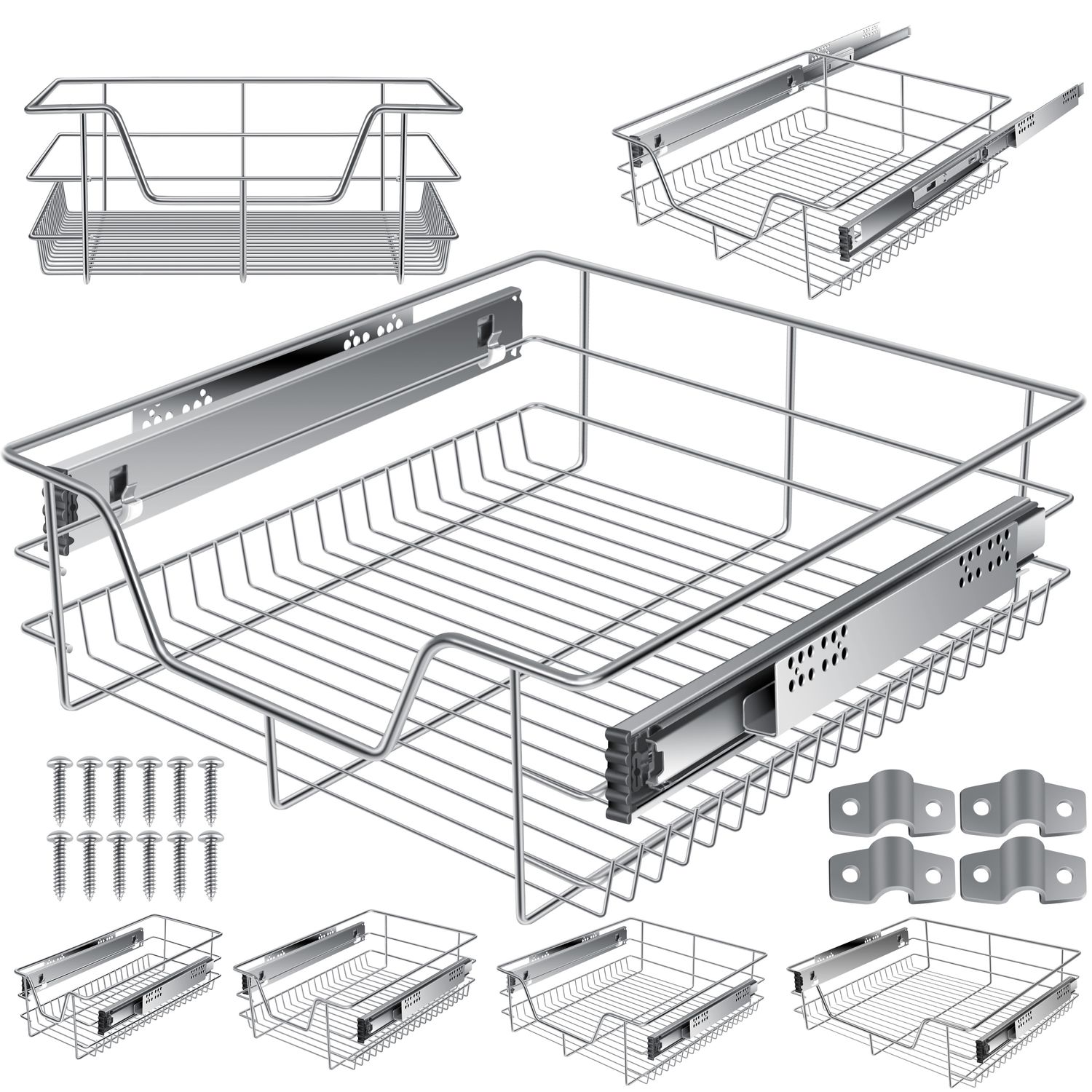 KESSER&reg; Teleskopschublade ? K&uuml;chenschublade ? K&uuml;chenschrank ? Korbauszug ? Schrankauszug ? Vollauszug ? Schublade 