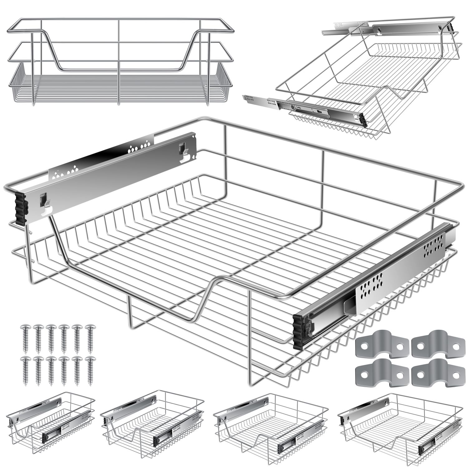KESSER&reg; Teleskopschublade ? K&uuml;chenschublade ? K&uuml;chenschrank ? Korbauszug ? Schrankauszug ? Vollauszug ? Schublade 