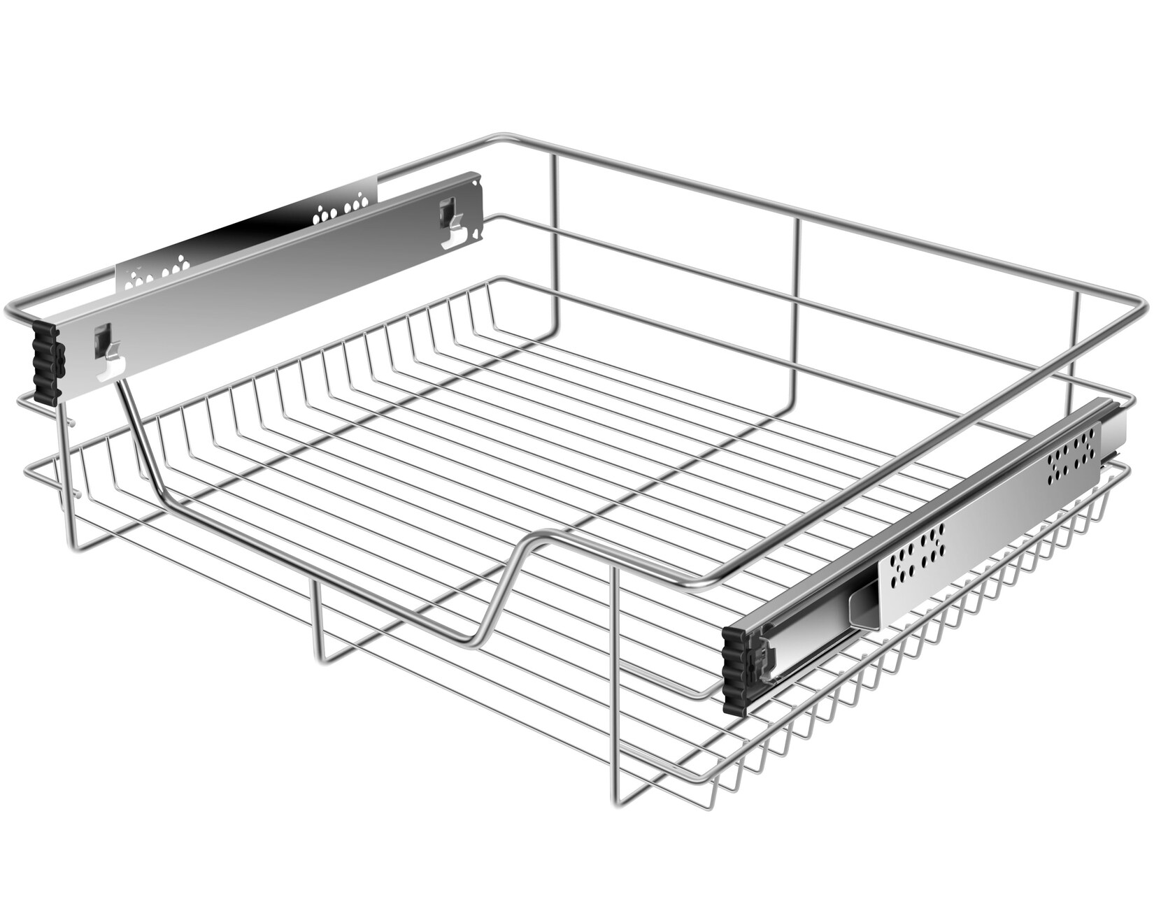 KESSER® Teleskopschublade 30-60cm Schrankbreite verchromt aus Edelstahl Schubladeneinsatz für Küchenschrank Korbauszug Schrankauszug
