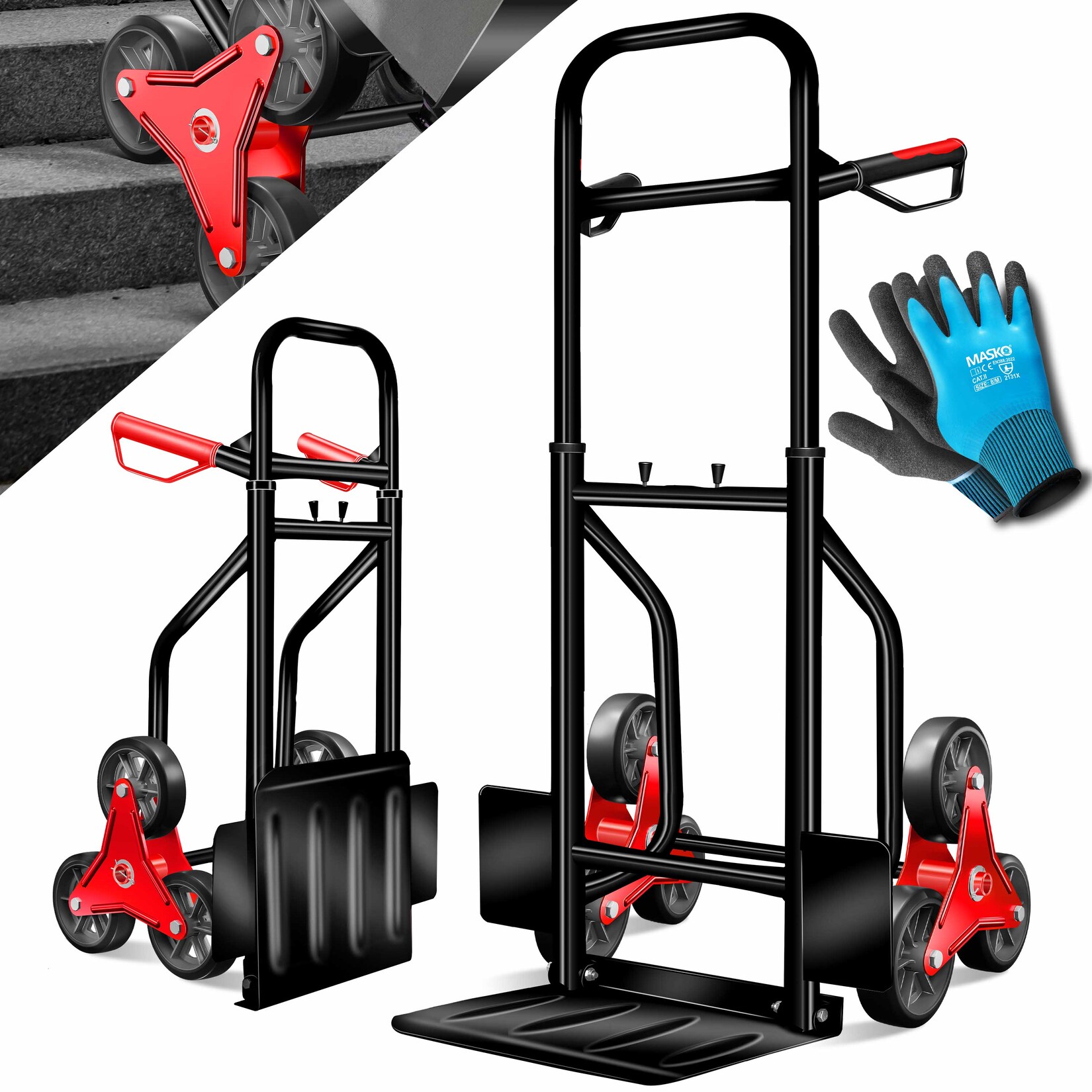 Masko® Treppenkarre Sackkarre  Transportkarre Treppensteiger Stapelkarre