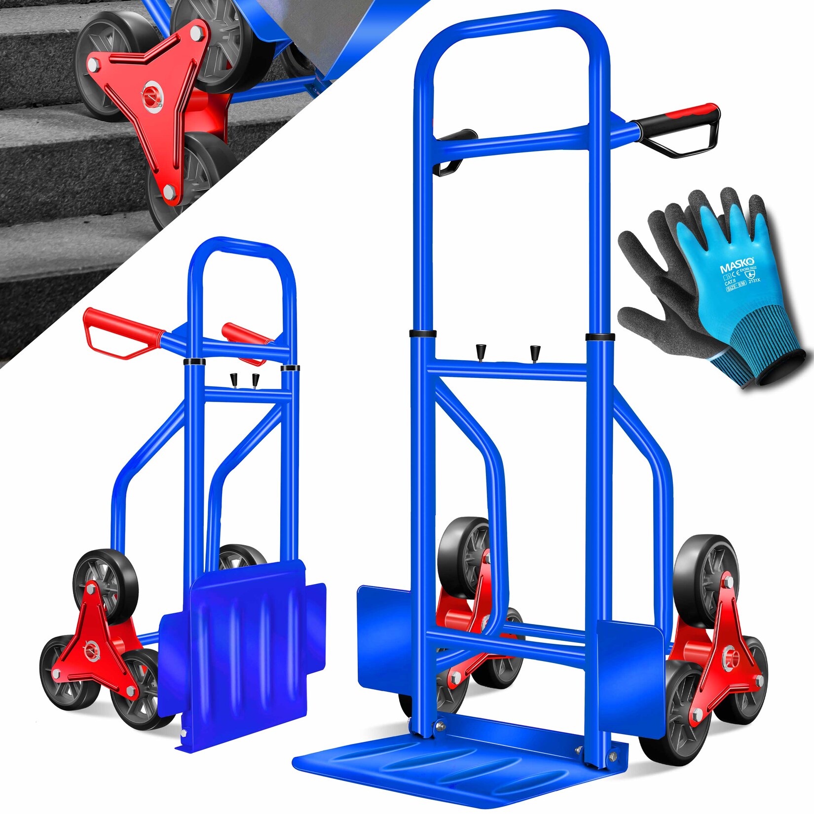 Masko® Treppenkarre Sackkarre  Transportkarre Treppensteiger Stapelkarre