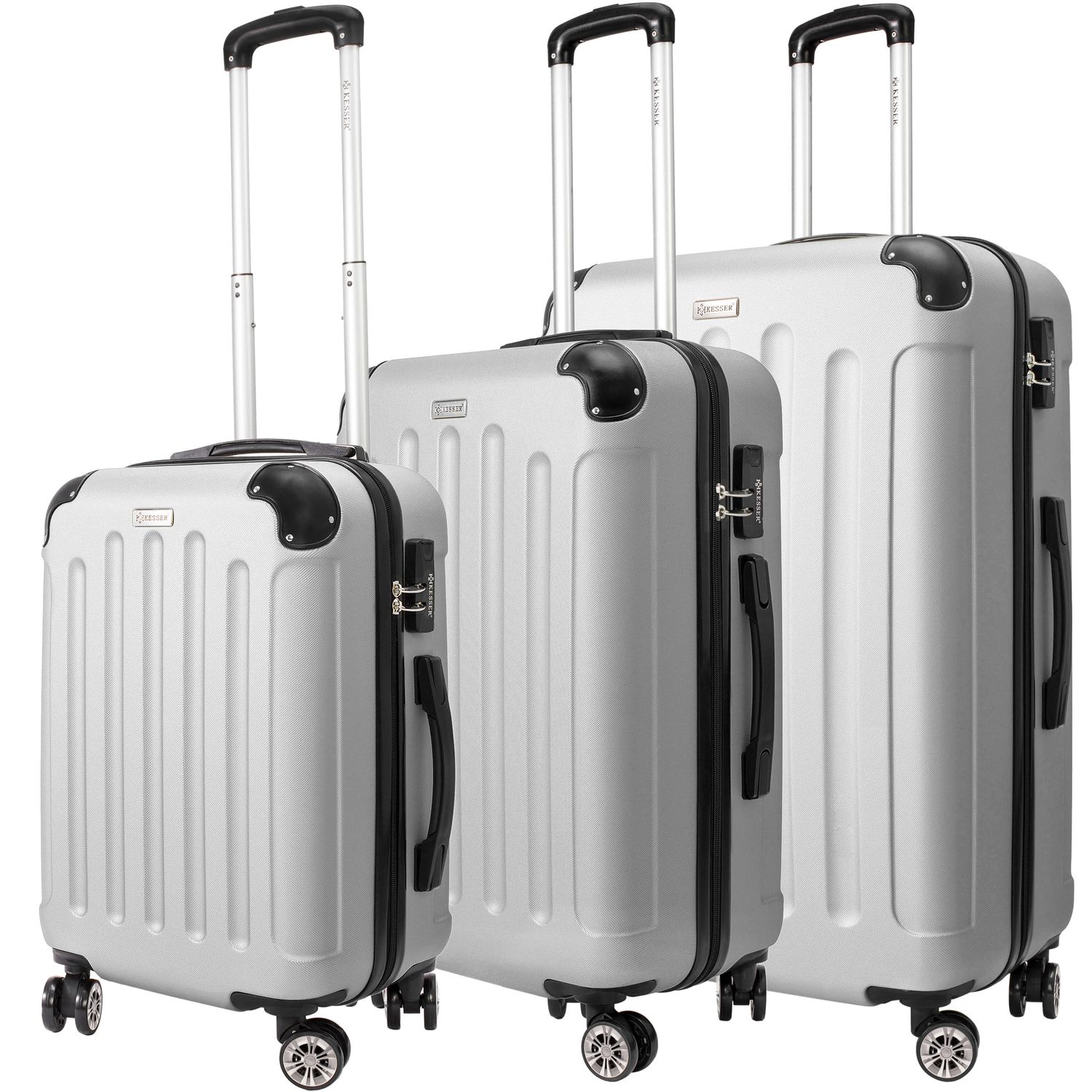 KESSER&reg; 3tlg Reisekoffer Set Trolley Hartschale Hartschalenkoffer Koffer M-L-XL 