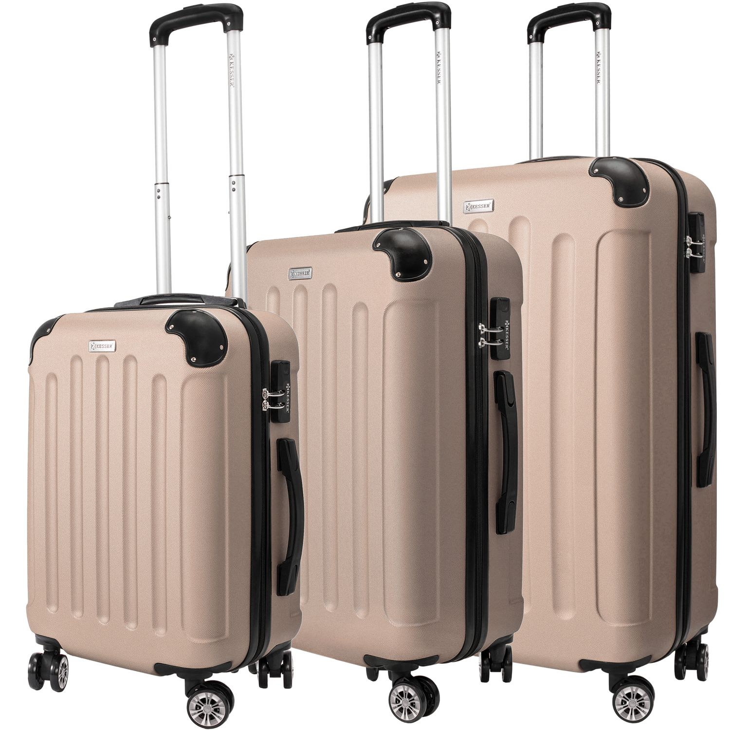 KESSER&reg; 3tlg Reisekoffer Set Trolley Hartschale Hartschalenkoffer Koffer M-L-XL 
