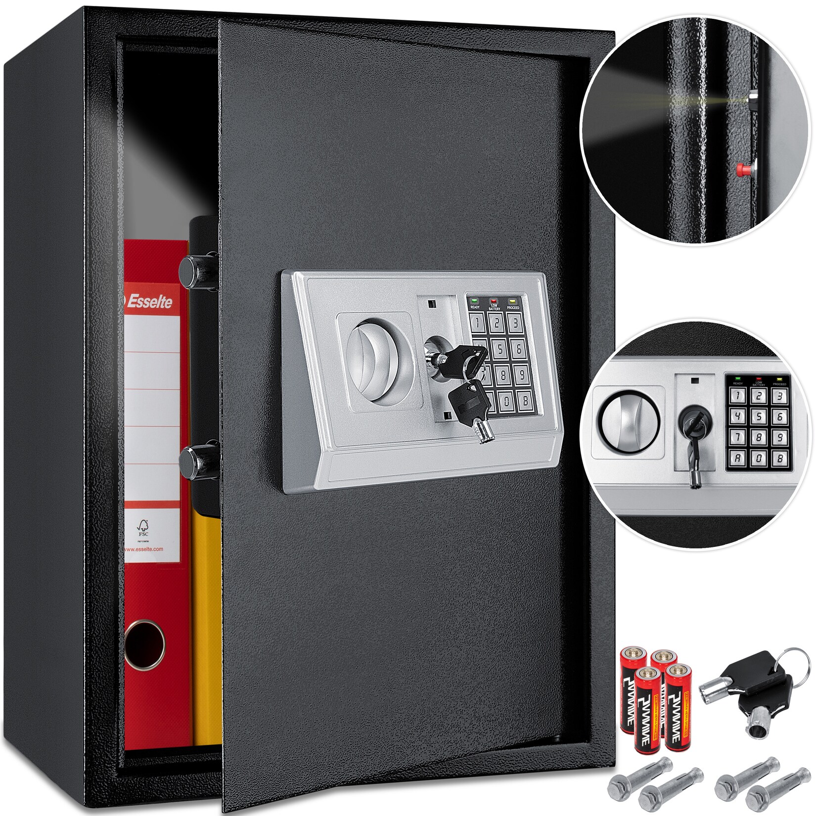 ® Elektronischer Safe Tresor Geldschrank Wandtresor Wandsafe 50x35x34,5