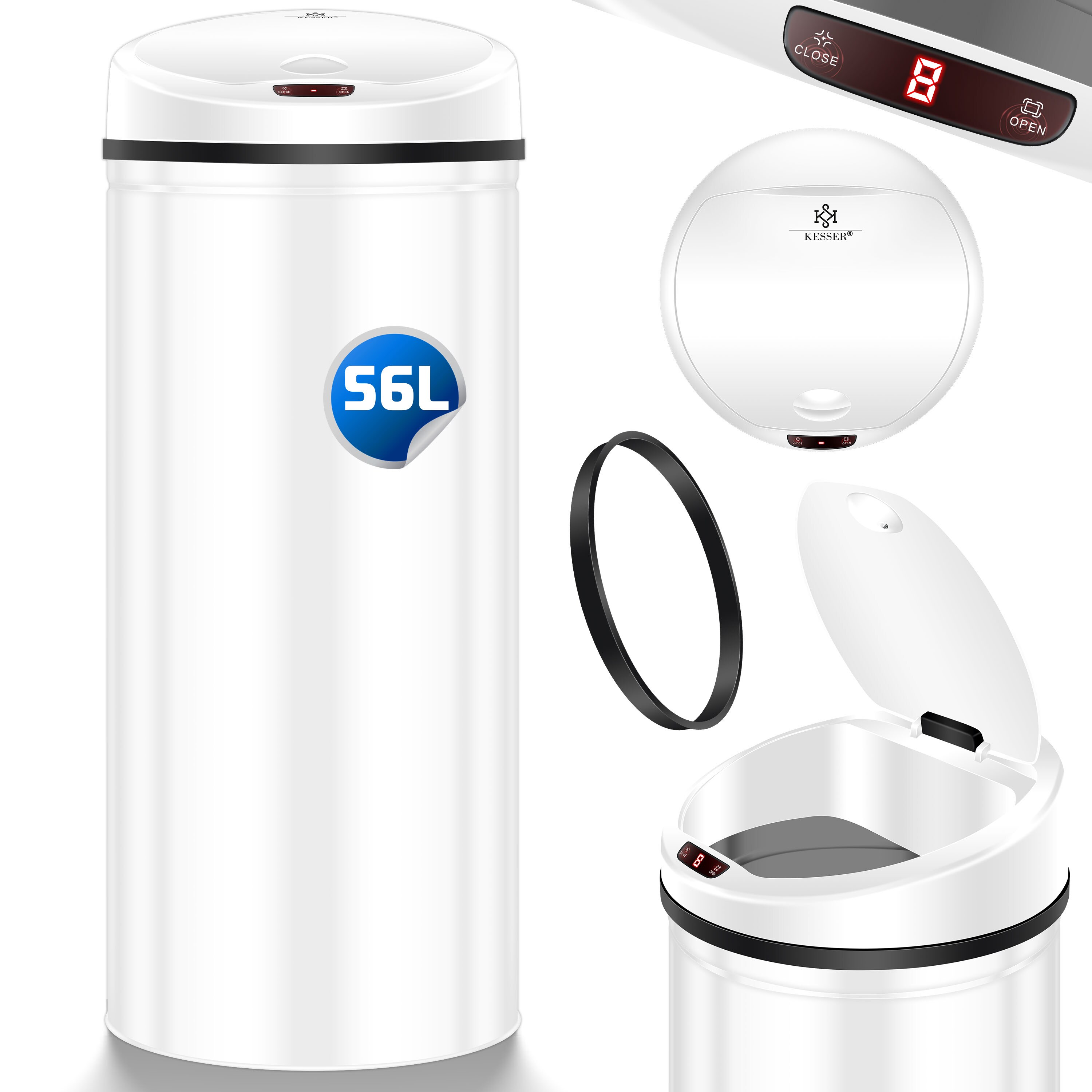 KESSER&reg; Automatik Sensor M&uuml;lleimer Abfalleimer Abfall EDELSTAHL Papierkorb 