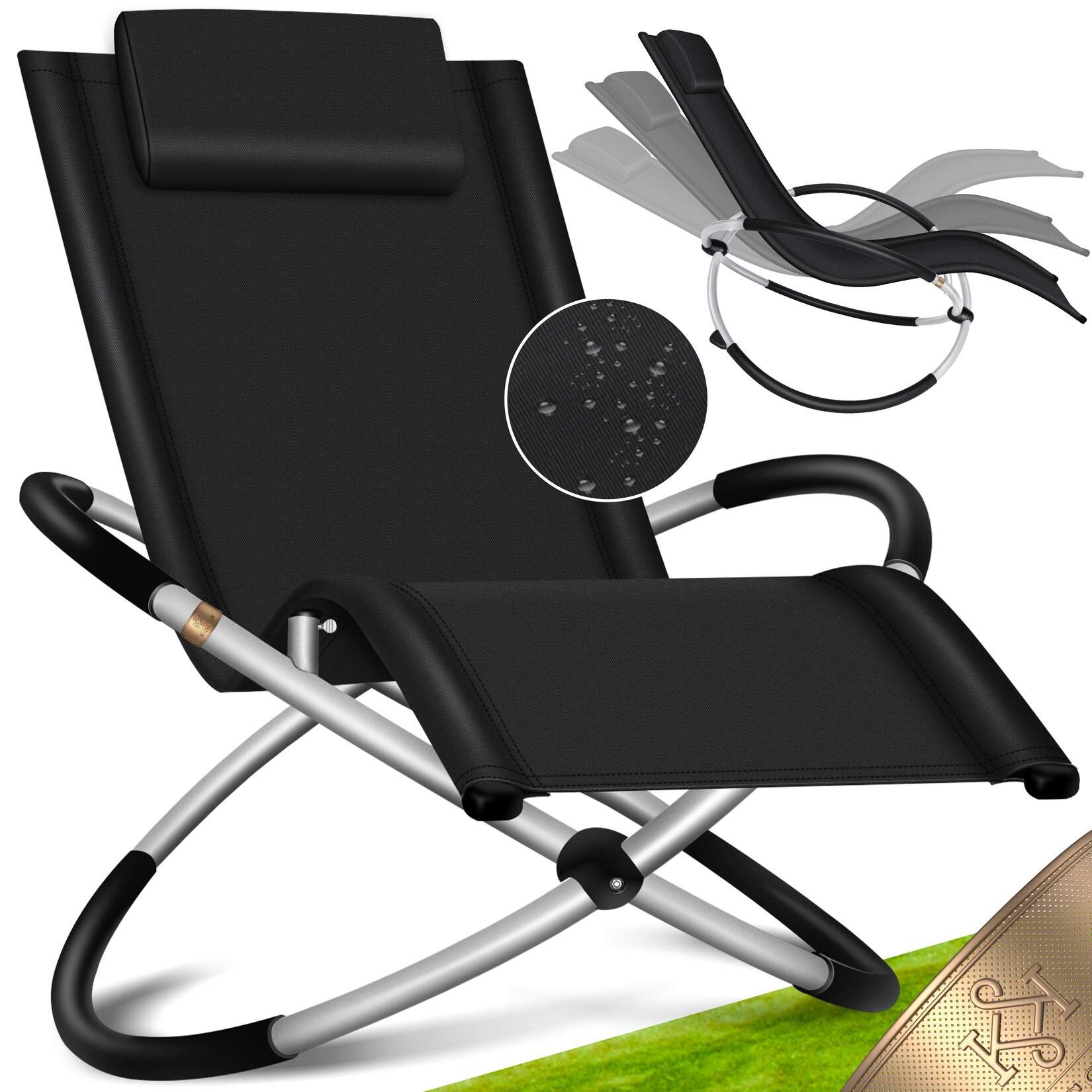 ® Relaxliege Liegestuhl   Gartenliege   Gartenstuhl   Klappstuhl faltbar   Schwungliege   Schaukelsessel   ergonomische Relaxsessel   wetterfest    Belastung   174 x 78 x 89 cm