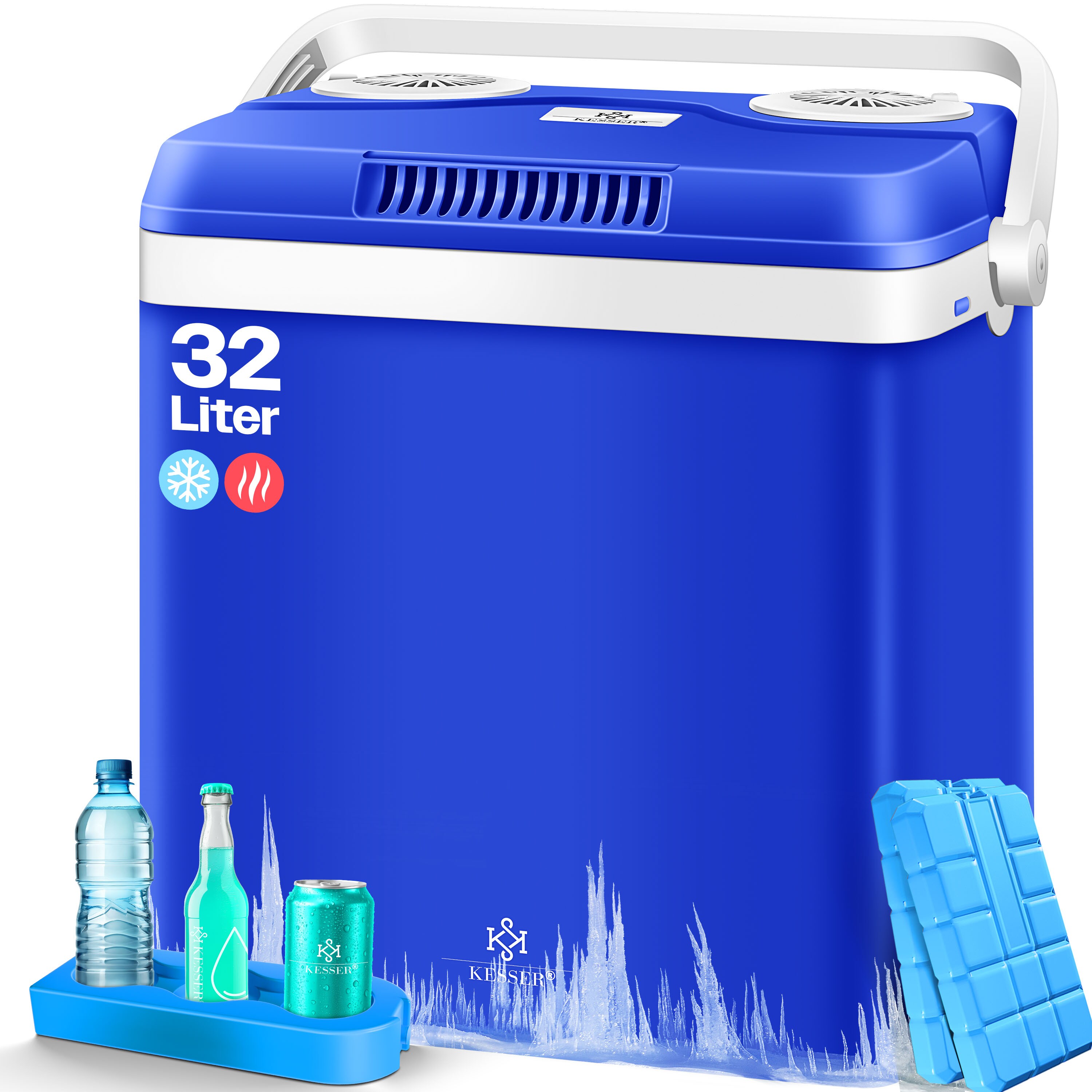 KESSER&reg; 32 L K&uuml;hlbox 12V, 230V Stecker, Mini-K&uuml;hlschrank, Thermoelektrische Warmhaltebox 