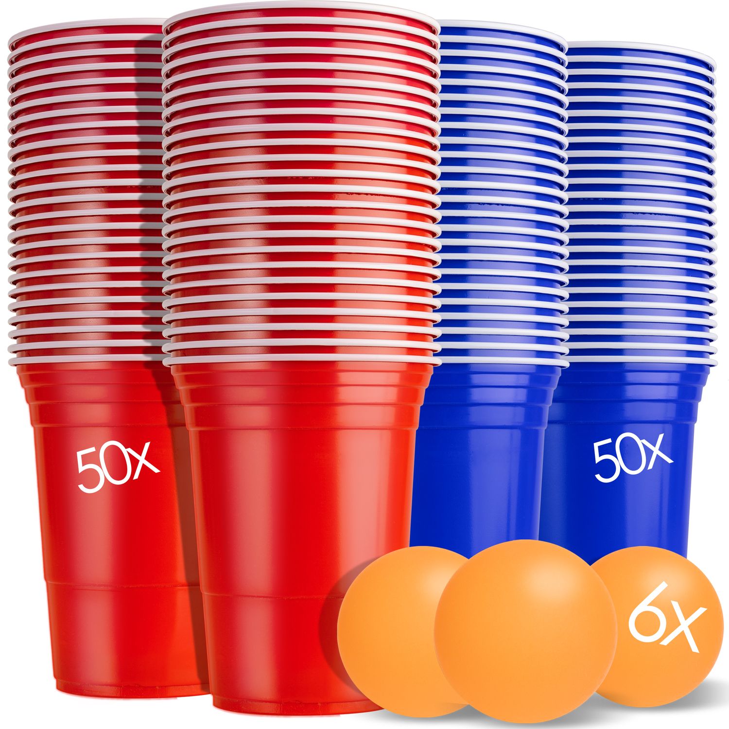 KESSER&reg; Beer Pong Tisch Set - inkl. 100 Becher (50 Rot & 50 Blau), 6 B&auml;lle,  + Regelwerk 