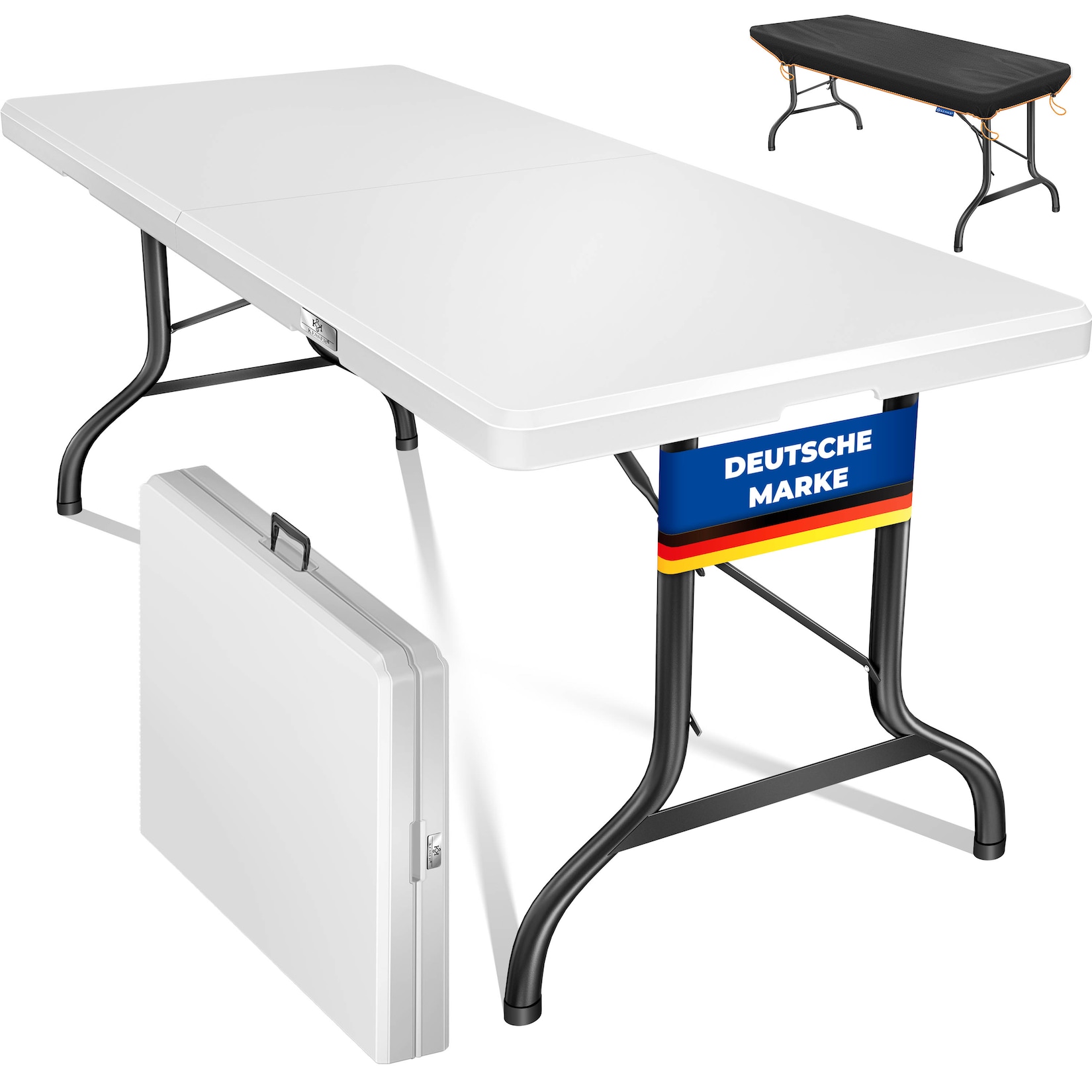 KESSER® Buffettisch Tisch klappbar Kunststoff 183x76 cm Campingtisch Partytisch Klapptisch Gartentisch für Garten, Terrasse und Balkon …