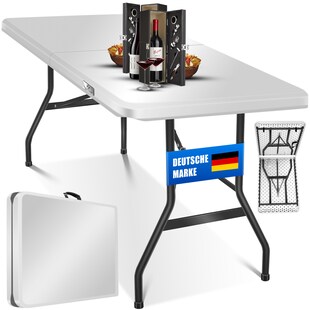 KESSER® Buffettisch Tisch klappbar Kunststoff 183x76 cm Campingtisch Partytisch Klapptisch Gartentisch für Garten, Terrasse und Balkon zusammenklappbar 8 Personen inkl. Tragegriff und Cover 