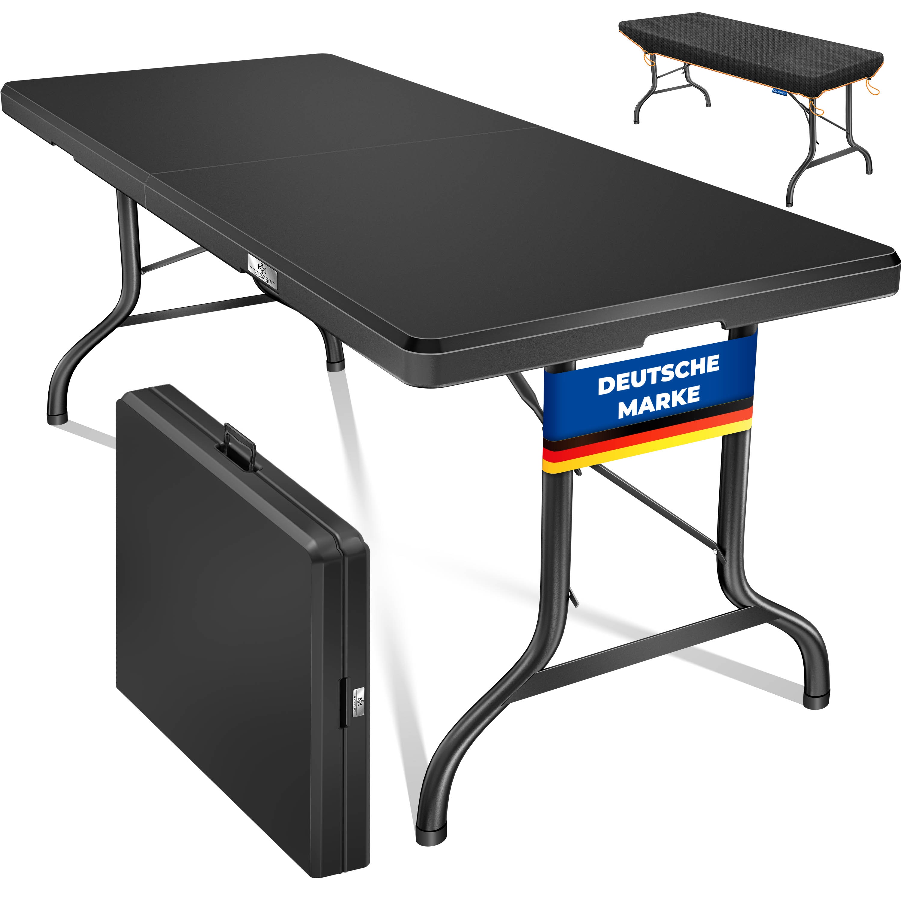 KESSER&reg; Buffettisch Tisch klappbar Kunststoff 183x76 cm Campingtisch Partytisch Klapptisch Gartentisch f&uuml;r Garten, Terrasse und Balkon zusammenklappbar 8 Personen inkl. Tragegriff und Cover 