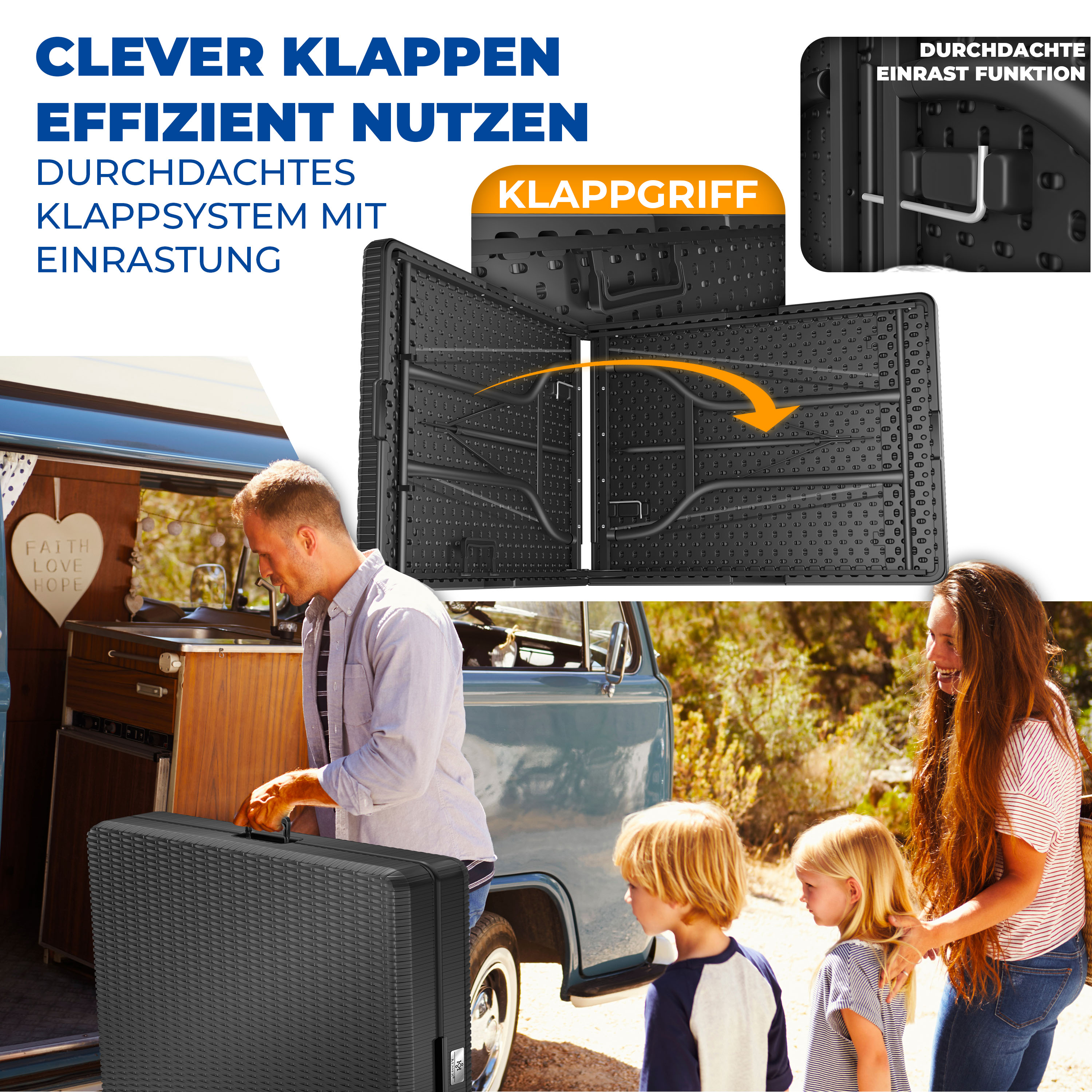 CHEFGASTRO Klapptisch 150 Kg CHEFGASTRO Klapp-Buffettisch (152x70x74cm) – Faltbar, 150kg Traglast, Für Garten, Terrasse & Events Bierzeltgarnitur 220x70