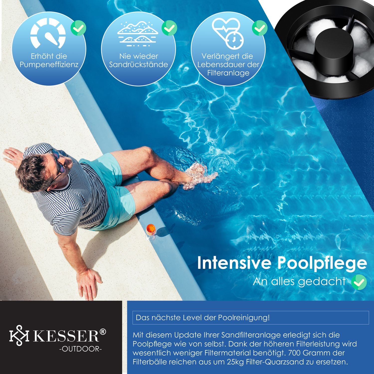Filterbälle Für Pool-Sandfilter – 700g Ersetzt 25kg Filtersand, Für Schwimmbad & Teich