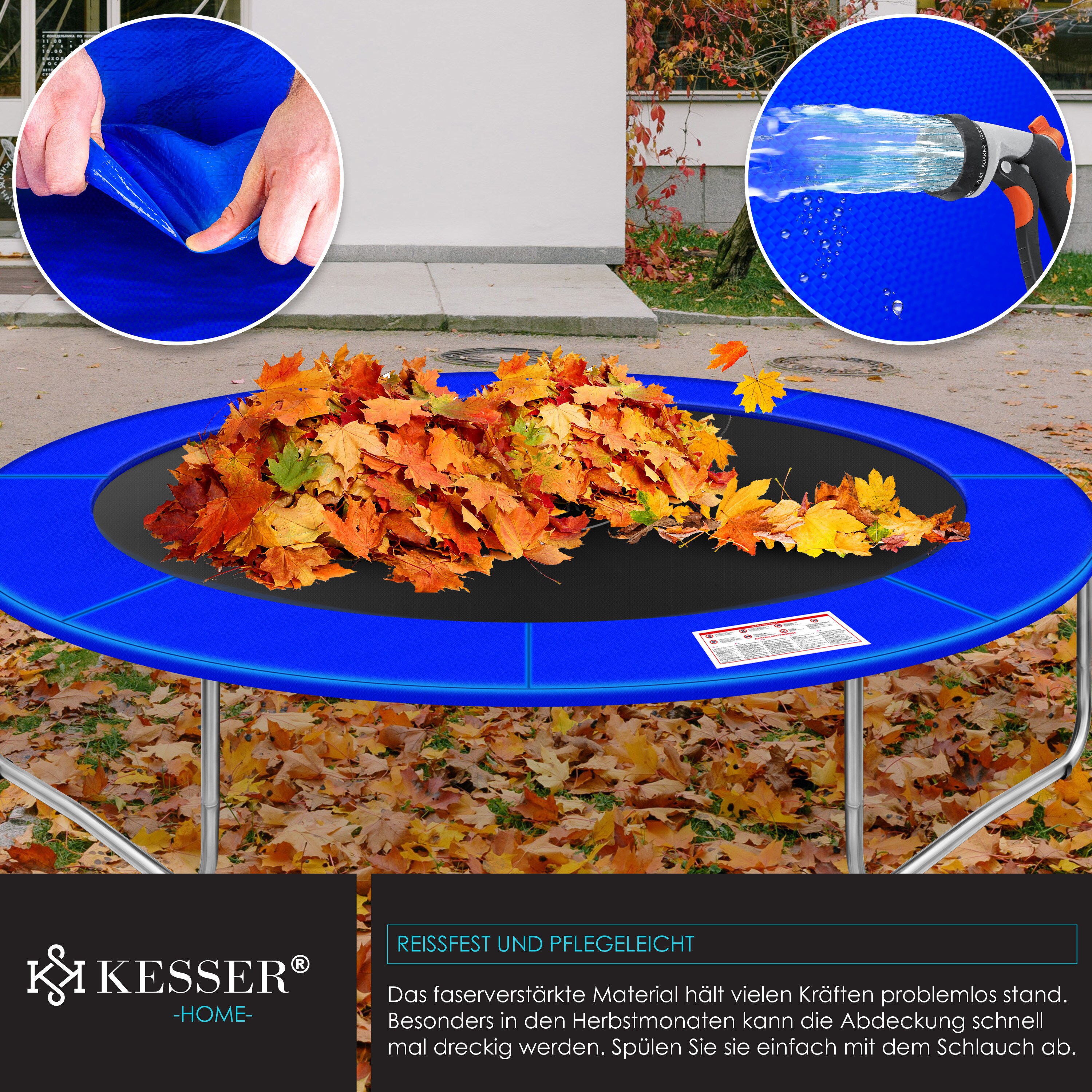 SONGMICS Trampolin Abdeckung, 366 Cm, Randschutz, Sicherheitsmatte, UV-beständig, Trampolin Zubehör, Reißfest, Standardgröße, Grün STP12GN