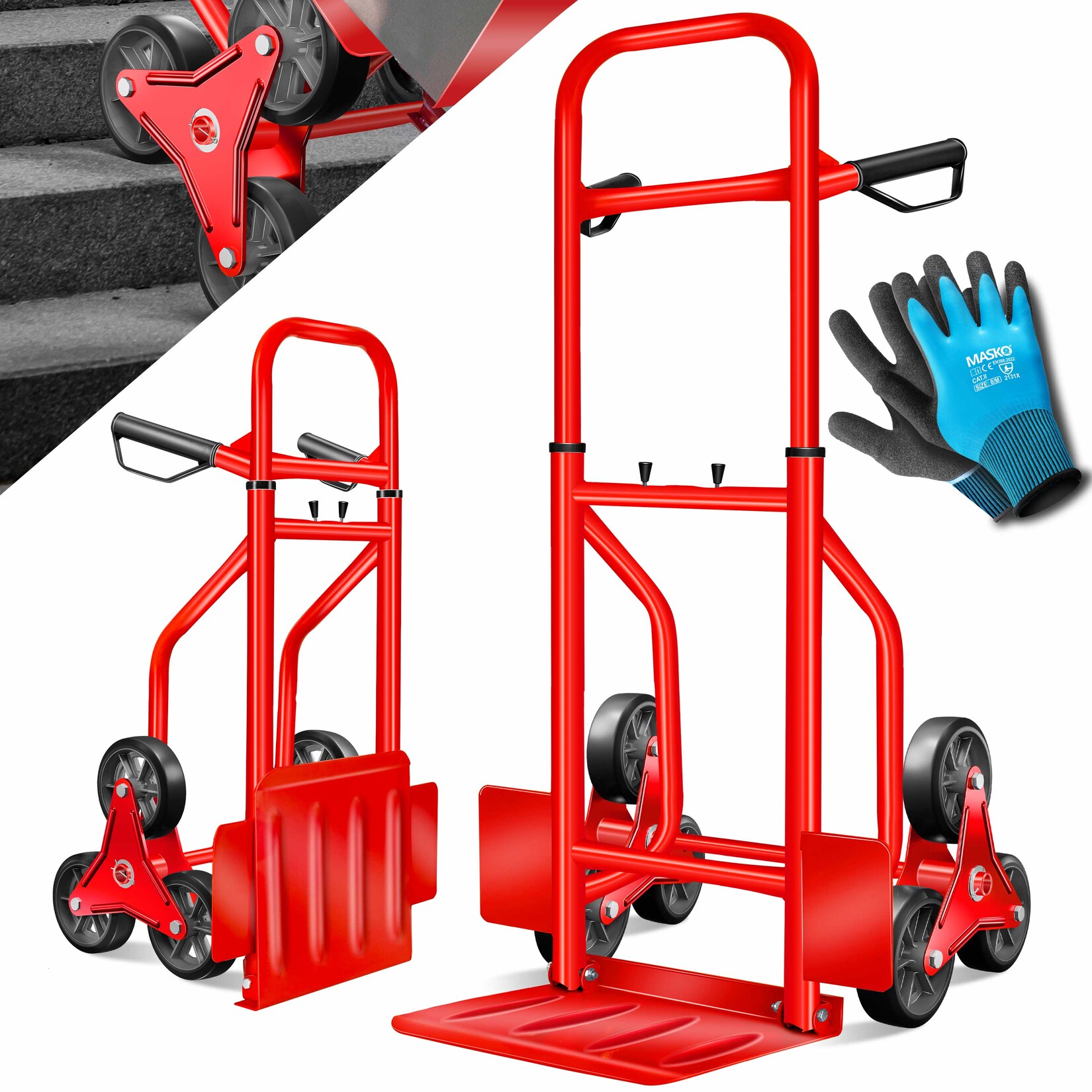 Masko® Treppenkarre Sackkarre  Transportkarre Treppensteiger Stapelkarre