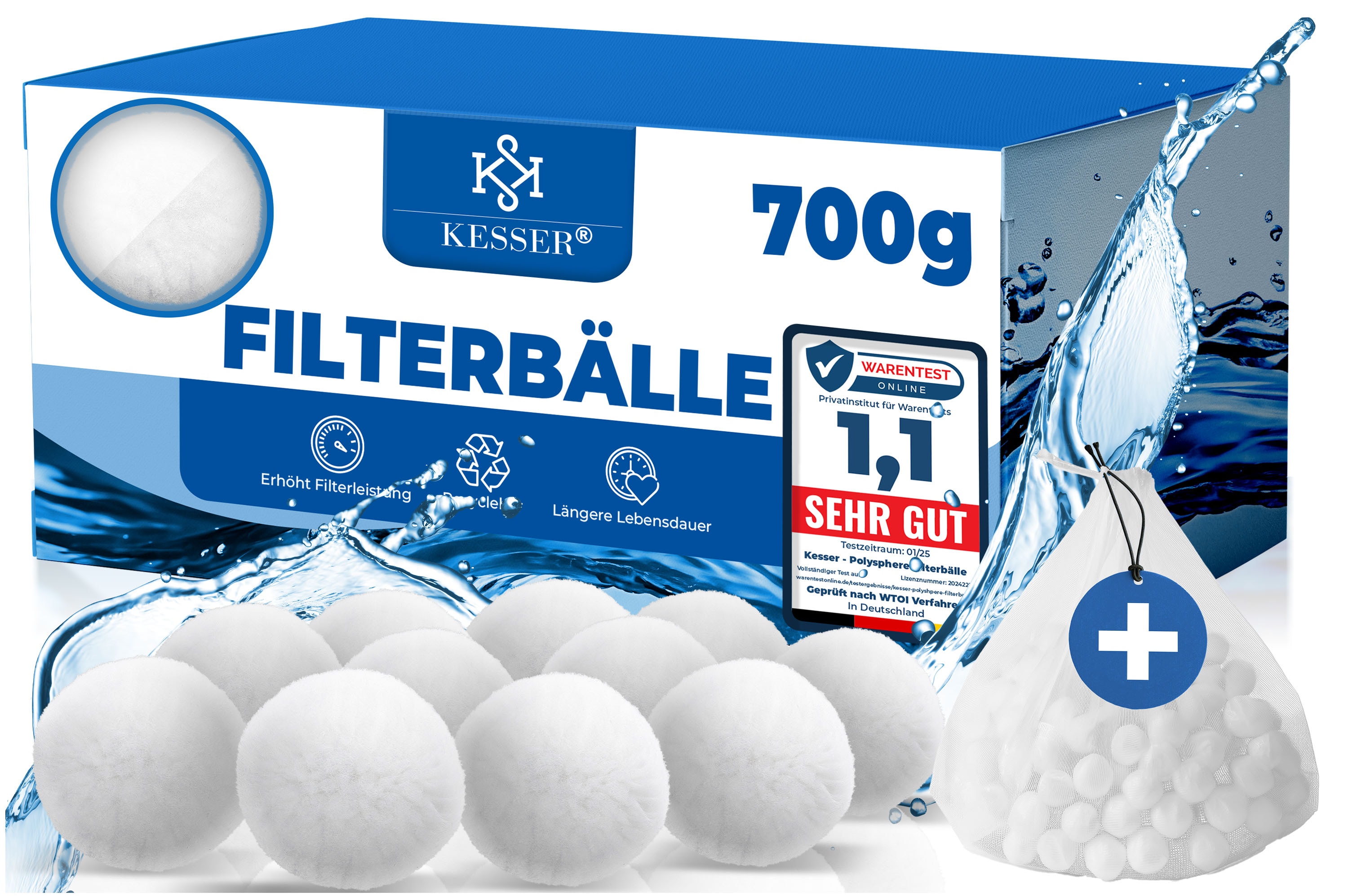 KESSER&reg; Polysphere Filterb&auml;lle Filter Sandfilteranlage 700g ersetzen 25kg Filtersand Zubeh&ouml;r Ersatz Poolfilter Filteranlage 