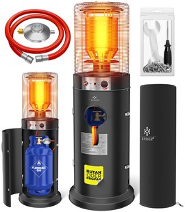 KESSER® Heizstrahler Gas KE12 Heizpilz für Terrasse Terrassenheizer Terrassenheizstrahler, Freiluftheizung 10 kW Gasheizstrahler Gasheizer, Wärmestrahler, Heizgerät - inkl. Schutzhülle 
