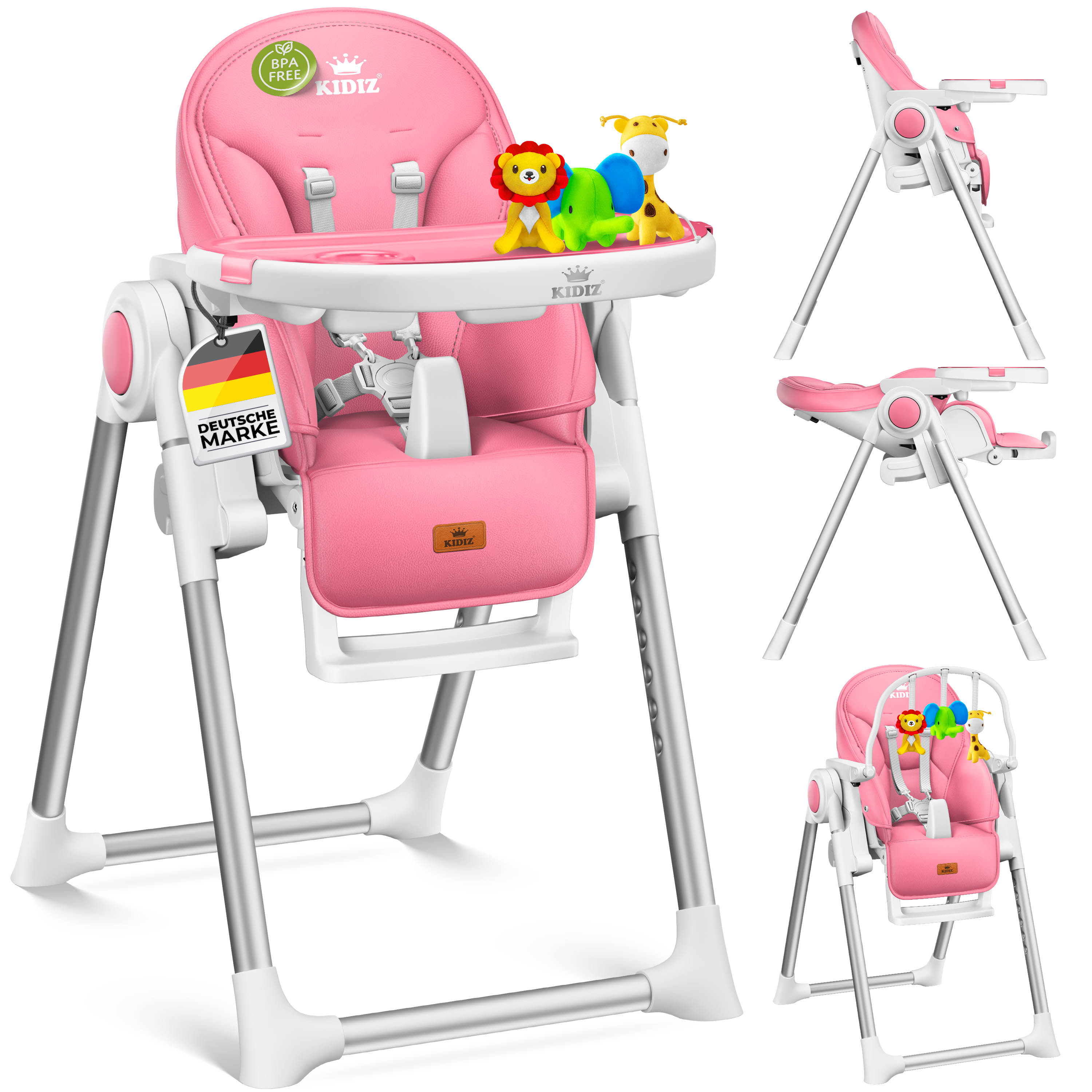 KIDIZ&reg; 3in1 Hochstuhl Kinderhochstuhl inkl. Spielb&uuml;gel , Babyliege , Kombihochstuhl Babyhochsitz ,7 h&ouml;henverstellbar Verstellbare R&uuml;ckenlehne , mitwachsend ab 0 Monate bis 6 Jahre Babystuhl 