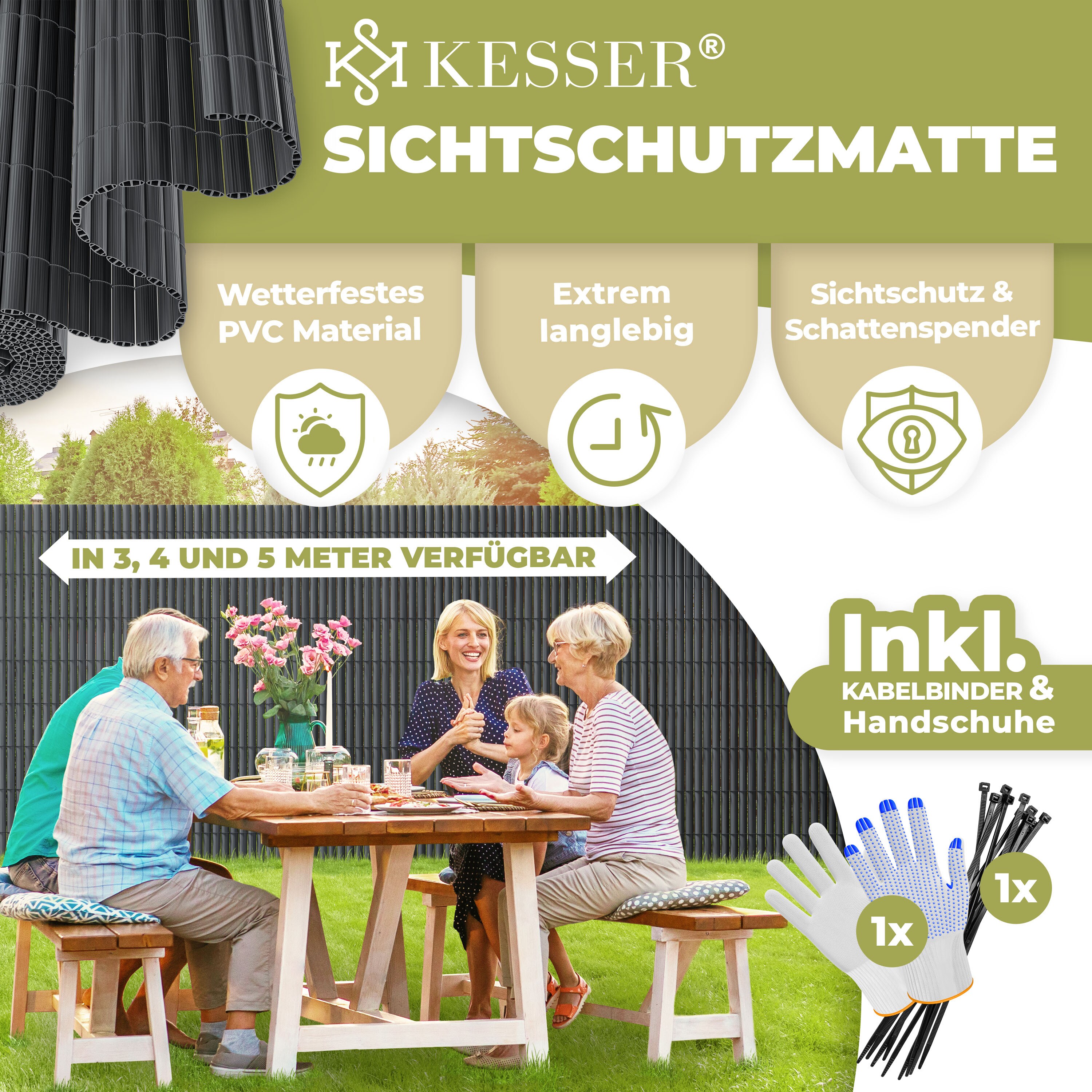 LOVE STORY Balkon-Sichtschutz – UV-Schutz Für Terrasse, Pool & Garten