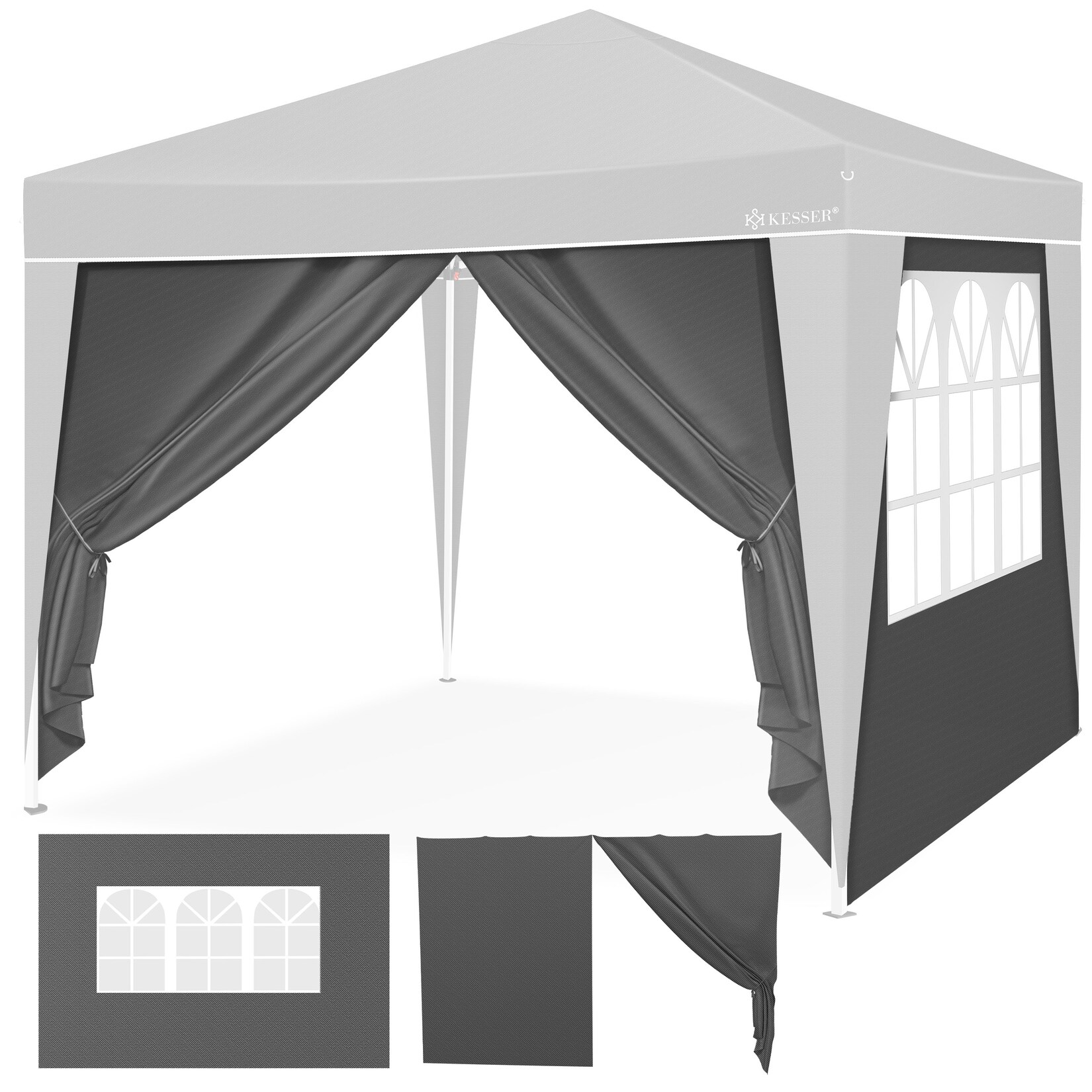 ® 2X Seitenwand für Pavillon 3x3m - Faltpavillon Pop Up   klappbar   platzsparend   verstaubar
