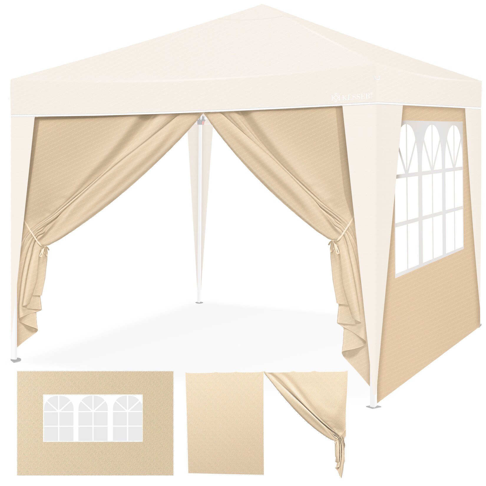 ® 2X Seitenwand für Pavillon 3x3m - Faltpavillon Pop Up   klappbar   platzsparend   verstaubar