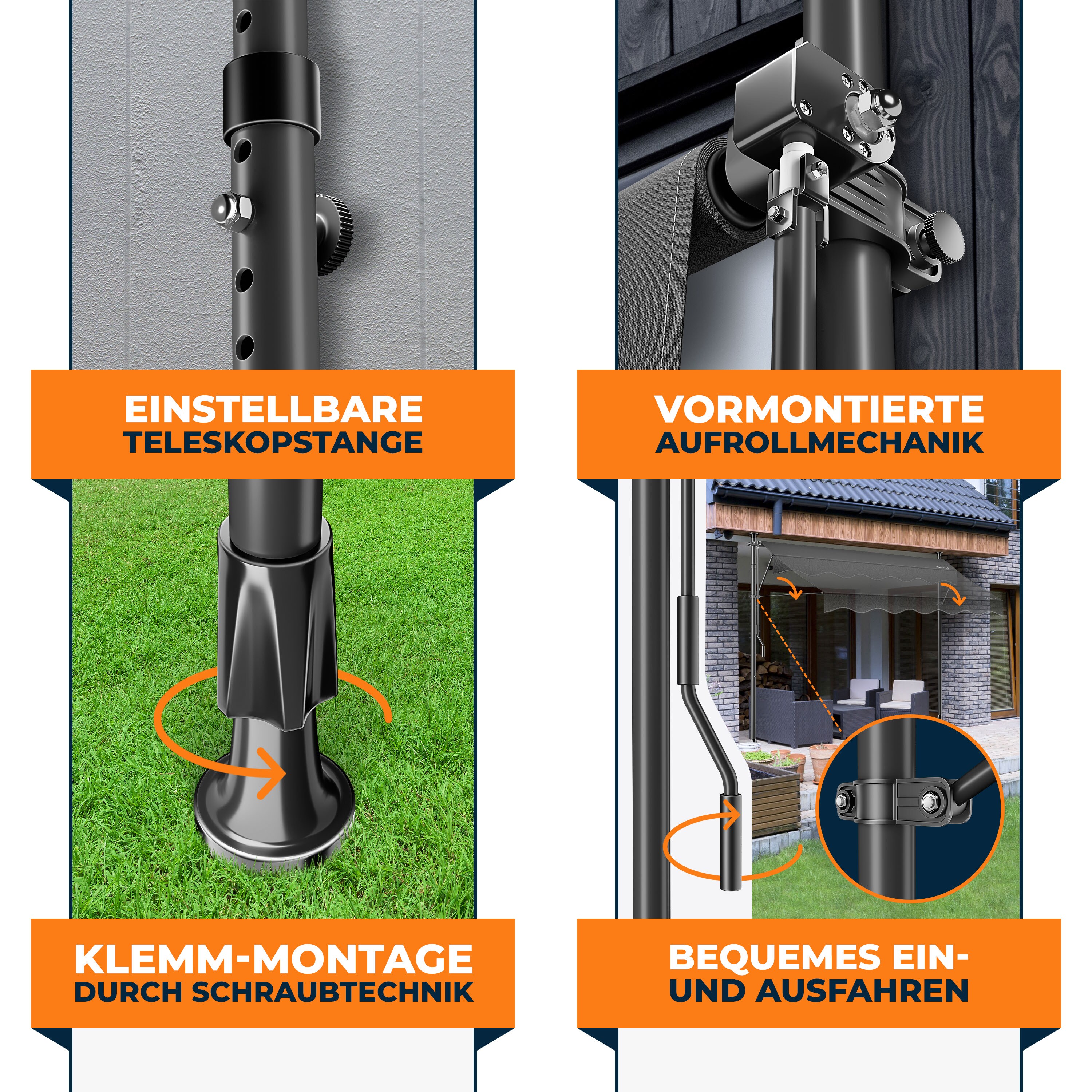Sonnenschutz Markisentuch – Höhenverstellbar, UV-beständig & Wasserdicht Für Balkon Und Terrasse