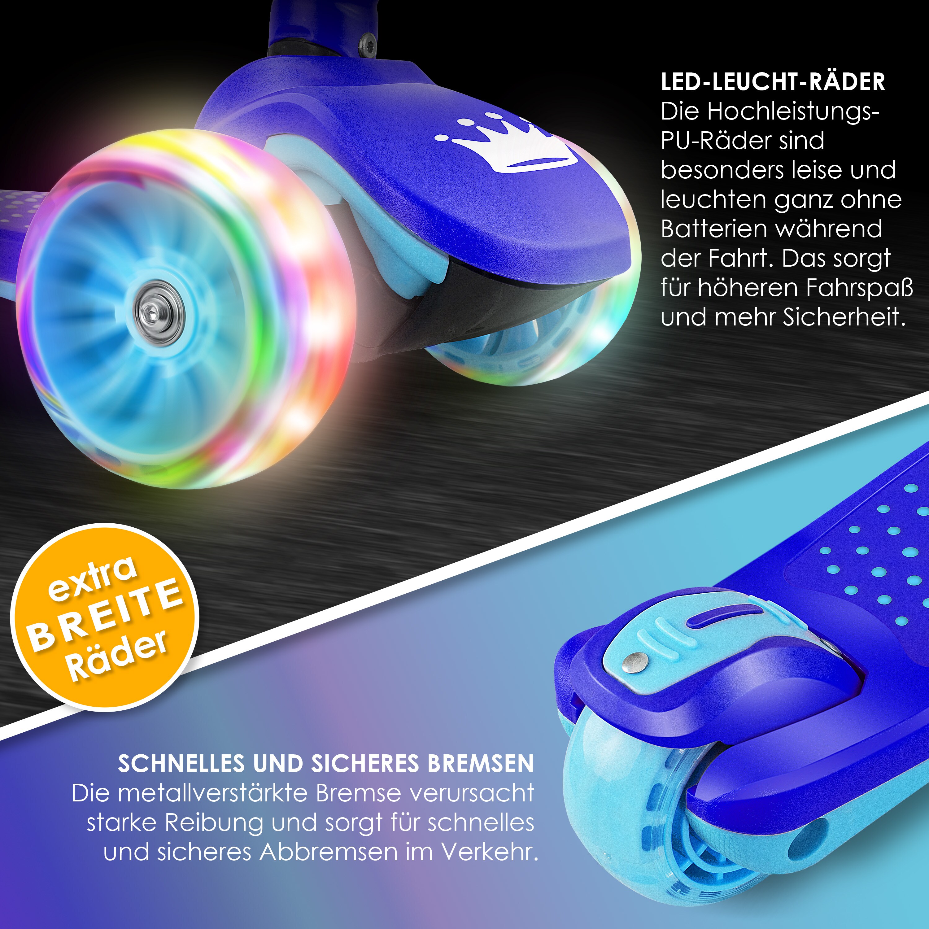 Produktbild von EVO Light Up Move 'N' Groove Kinder Push Scooter | 3 Räder Tri Scooter | Neigbar Zum Drehen Des Kleinkind Rollers Mit Leuchtenden Rädern | Ab 2 Jahren (beleuchtete Räder, Grüner Dinosaurier Aufdruck