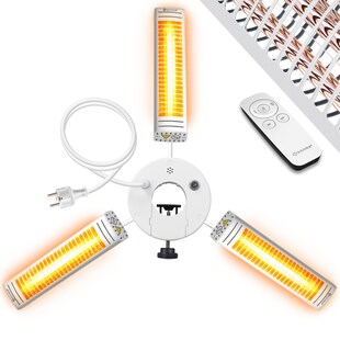 KESSER® Heizstrahler Infrarot 3000W für Terrasse Gastro- & Sonnenschirm Quarzstrahler Outdoor Infrarotstrahler Terrassenstrahler mit Fernbedienung | höhenverstellbar Garten & Außenbereich 