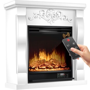 KESSER® Elektrokamin Standkamin - Kamin elektrisch mit LED 3D-Flammeneffekt, Mit Heizung Heizfunktion, Elektro Kamin mit 1800W Leistung, Wochentimer, Thermostat, Fernbedienung, dimmbar 