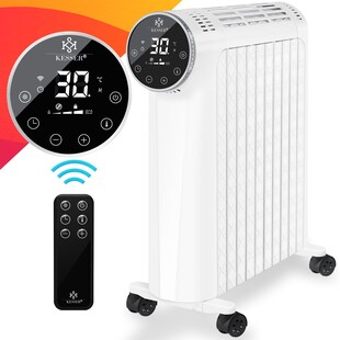 KESSER® Ölradiator 2500W Elektrische Heizung Heizkörper Elektroheizung  energiesparend mit Display WiFi App & Fernbedienung Touchscreen - Mobil Öl Radiator 24h Timer, Thermostat & Überhitzungsschutz 