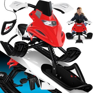 KESSER® Lenkschlitten mit 2 Fußbremsen | Automatisches Zugseil | Federung | Kufenlenkung | Bob Kinderschlitten Rodel Schlitten | Skiboblenkschlitten | 