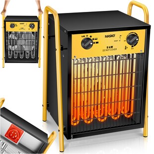 MASKO® Elektroheizer Heizlüfter Bauheizer mit integriertem Thermostat elektrisch Heizgerät mit 3 Heizstufen Heizgebläse für Innen- und Außeneinsatz Überlastschutz Elektroheizgebläse 