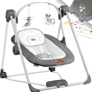 KIDIZ® Babywippe Babyschaukel mit 5 Geschwindigkeitseinstellungen zusammenklappbarer Baby Wippe Schaukel Babyhochstuhl mit Spielbogen Spielzeugen 5 beruhigende Naturgeräusche neugeborene 